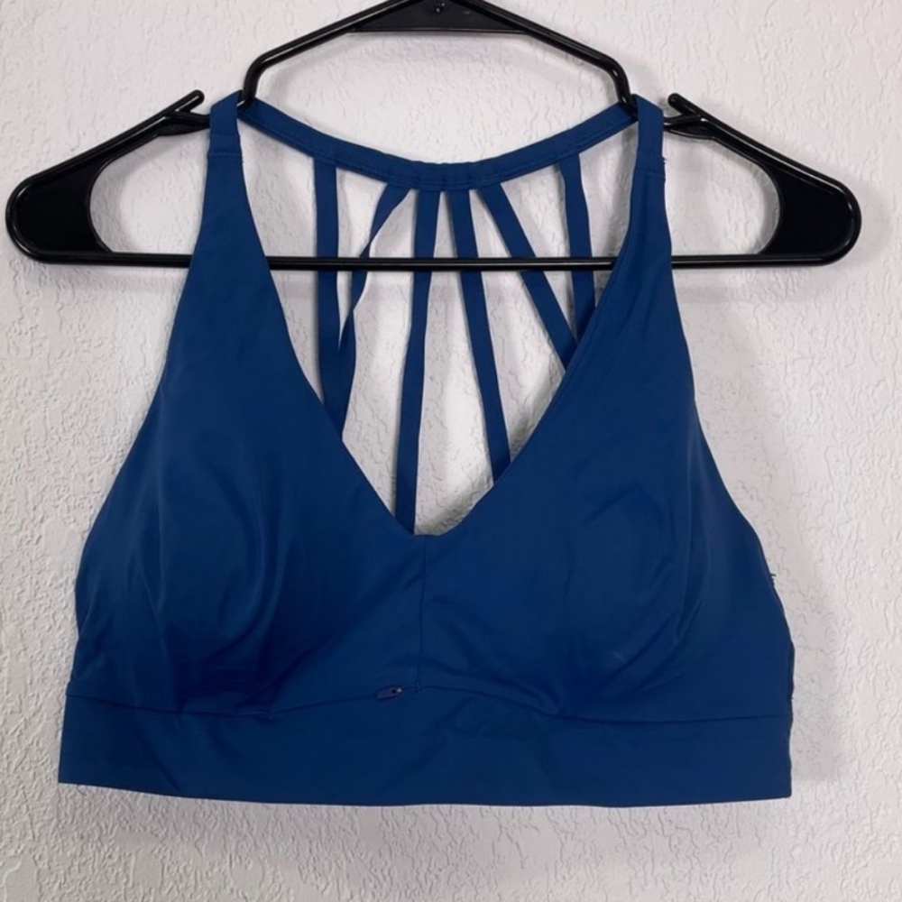 Athleta Blue Strappy Back Sports Bra